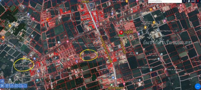 ขายที่เปล่าติดถนนหลักห้า..อำเภอดำเนินสะดวกราชบุรี บรรยายกาศดีมาก ติดคลองดำเนิน